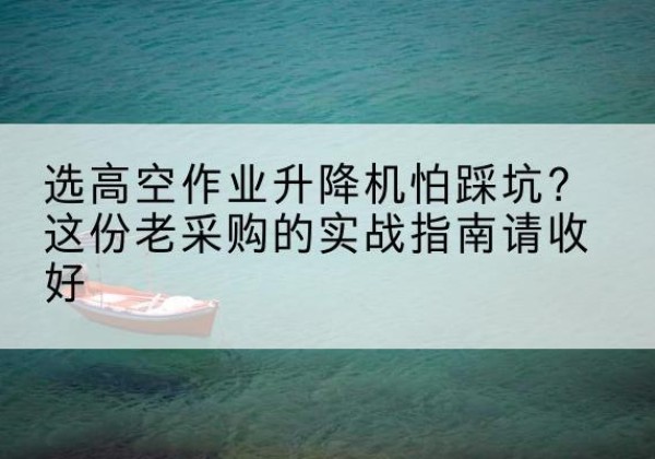 松山高空作业升降机厂家推荐-选高空作业升降机怕踩坑？这份老采购的实战指南请收好